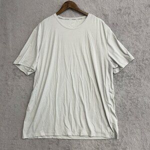 NWOT Soybu Men's XXL Light Gray Stripped Short Sleeve Crew Neck Active Shirt